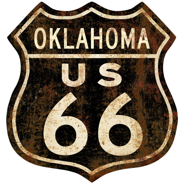 Route 66 Oklahoma Distressed Wall Decal