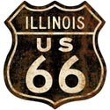 Route 66 Illinois Distressed Wall Decal