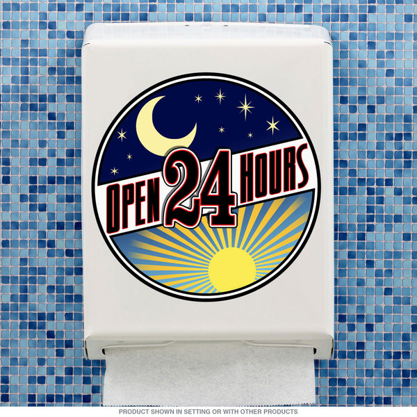 Open 24 Hours Metal Paper Towel Dispenser