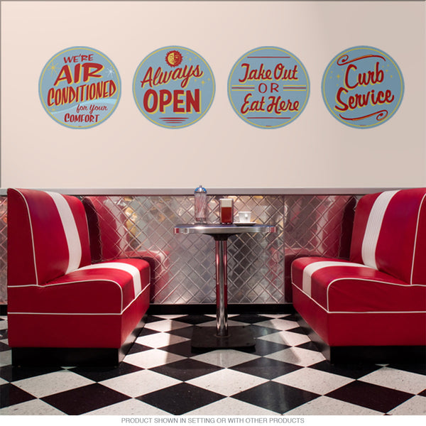 Air Conditioned Diner Advertisement Wall Decal