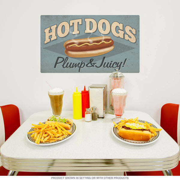 Hot Dogs Plump Diner Food Wall Decal