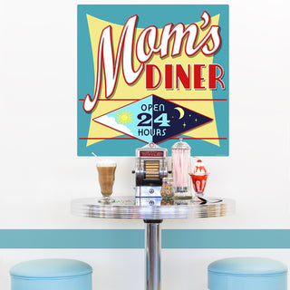 Moms Diner 24 Hours Day Night Wall Decal