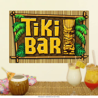 Tiki Bar Palms and Bamboo Wall Decal