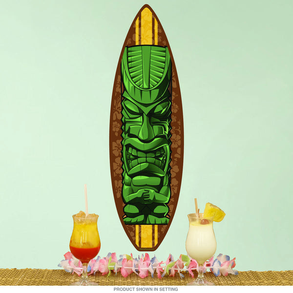 Tiki Statue Surfboard Cut Out Wall Decal