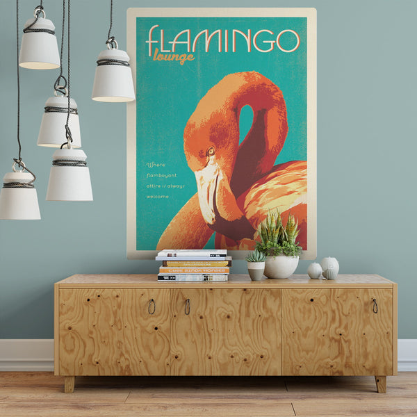 Flamingo Lounge Tropical Bird Decal