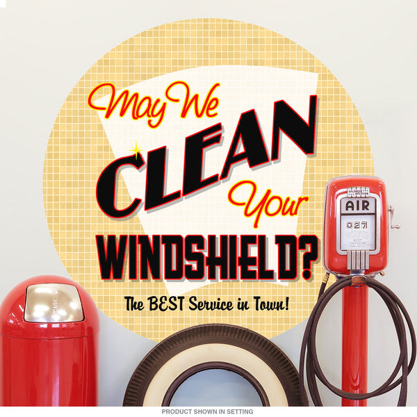 Clean Windshield Gas Station Wall Decal