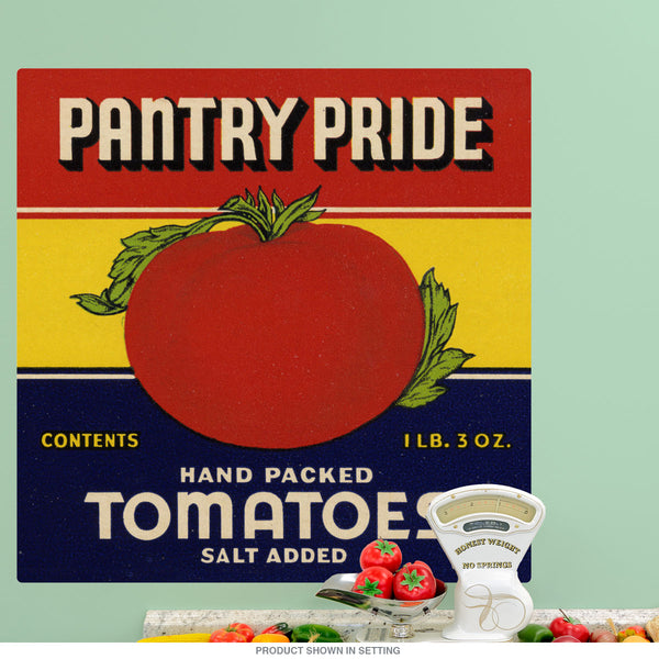 Pantry Pride Tomatoes Label Wall Decal