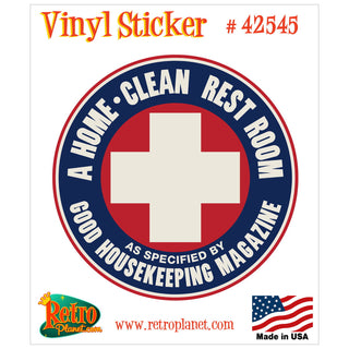 Clean Restroom Housekeeping Vinyl Sticker