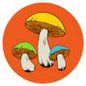 Groovy Mushrooms 70s Style Vinyl Sticker