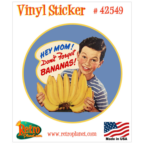 Mom Dont Forget Bananas Boy Vinyl Sticker