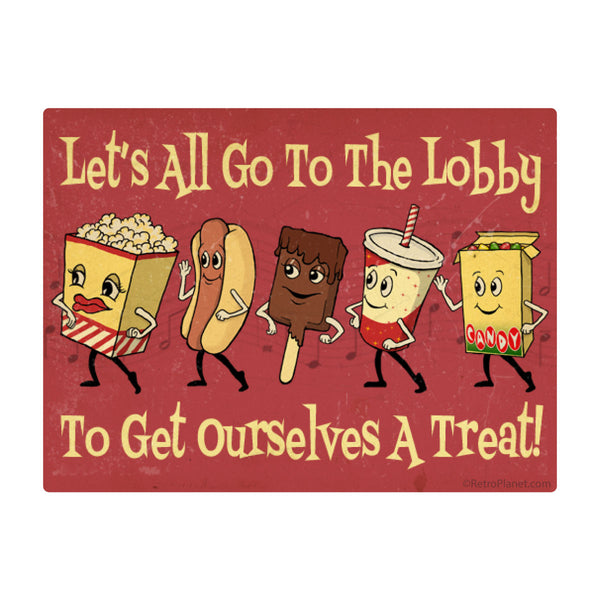 Lets Go to the Lobby Dancing Snacks Vinyl Sticker