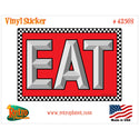 Eat Checkered Border Diner Vinyl Sticker