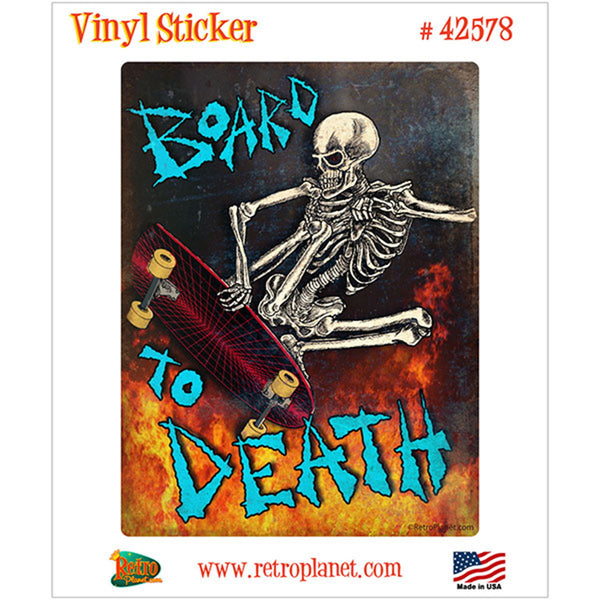 Board To Death Skateboard Skeleton Vinyl Sticker