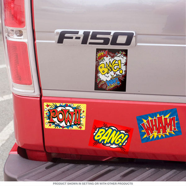 Wham Bang Pow Comic Fight Black Vinyl Sticker