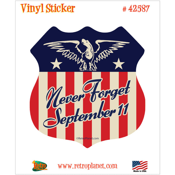 Never Forget September 11th Vinyl Sticker