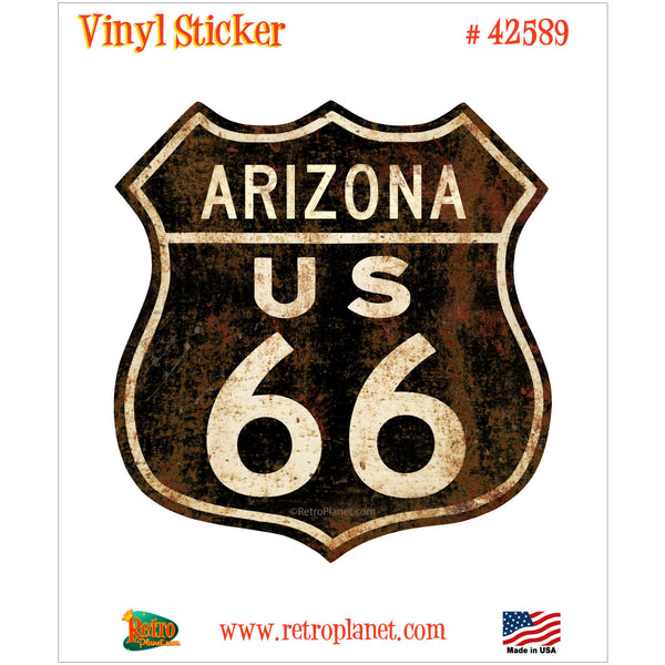 Route 66 Arizona Distressed Vinyl Sticker