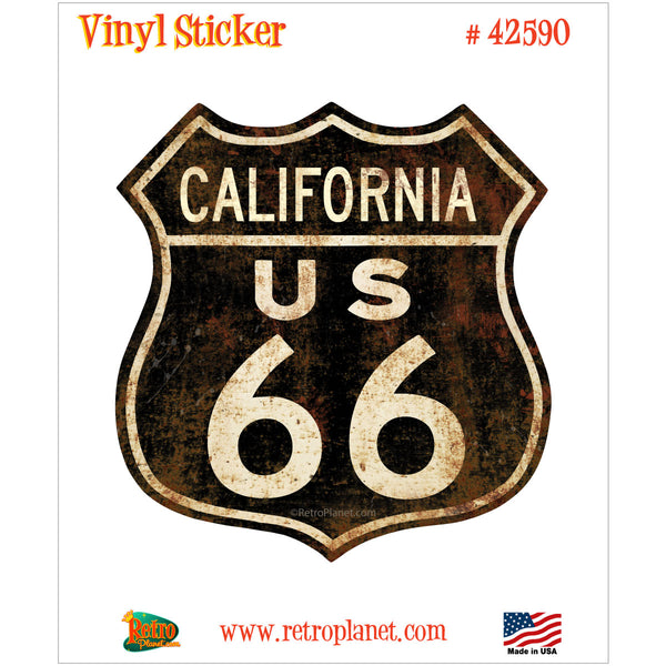 Route 66 California Distressed Vinyl Sticker