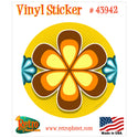 Mod Flower Brown 70s Style Vinyl Sticker