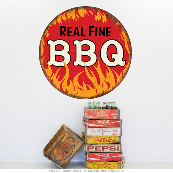 BBQ Real Fine Barbecue Flames Wall Decal