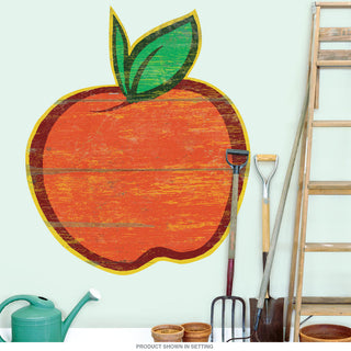 Apple Farm Stand Wood Look Wall Decal