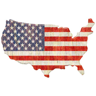 American Flag United States Map Wall Decal