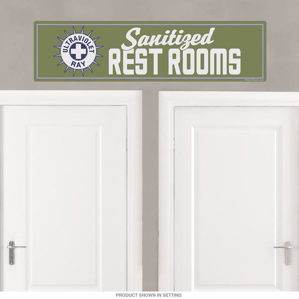 Sanitized Rest Rooms Ultraviolet Wall Decal