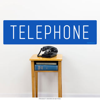 Telephone Marker Blue Wide Wall Decal