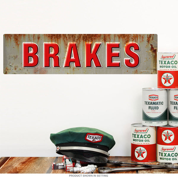 Brakes Car Service Rusted Look Wall Decal