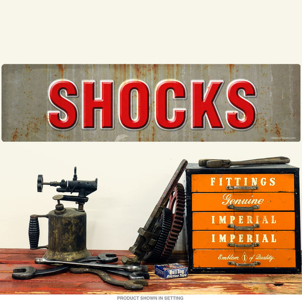 Shocks Car Service Rusted Look Wall Decal