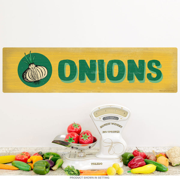 Onions Farm Stand Yellow Label Wall Decal