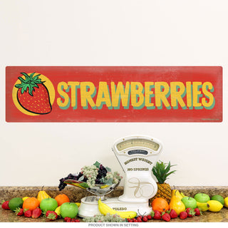 Strawberries Farm Stand Red Label Wall Decal
