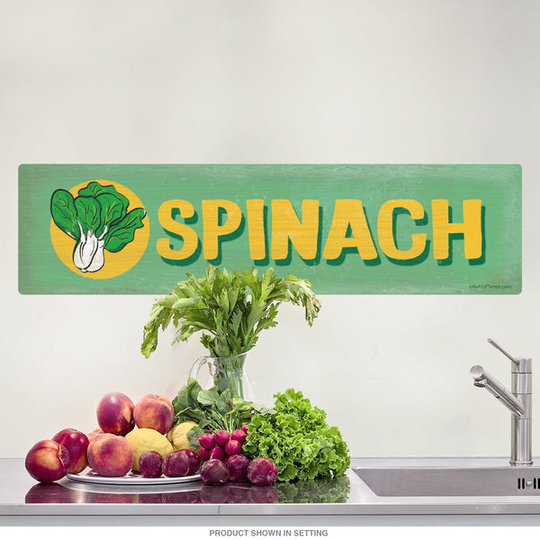 Spinach Farm Stand Green Label Wall Decal