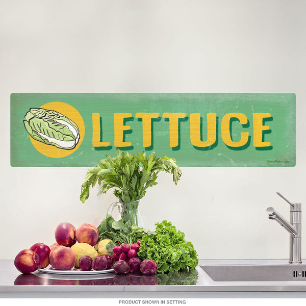 Lettuce Farm Stand Green Label Wall Decal