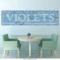 Violets Flower Wood Look Wall Decal