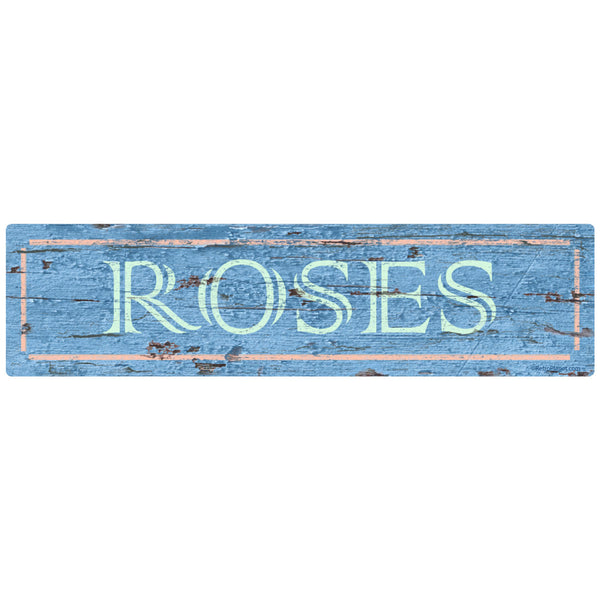Roses Flower Wood Look Wall Decal