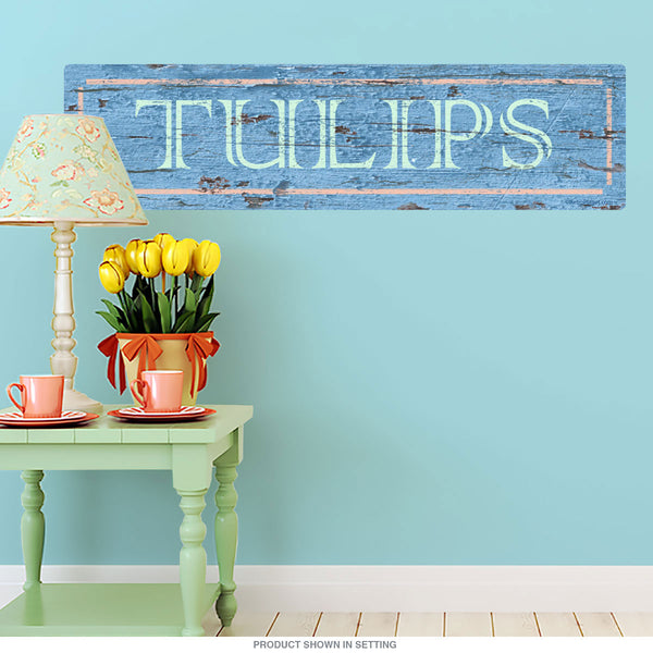 Tulips Flower Wood Look Wall Decal