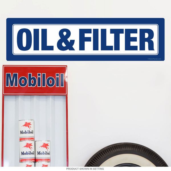 Oil and Filter Ford Inspired Blue Wall Decal