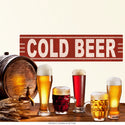 Cold Beer Vintage-Style Wall Decal