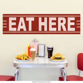 Eat Here Vintage-Style Wall Decal