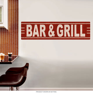 Bar Grill Vintage-Style Wall Decal