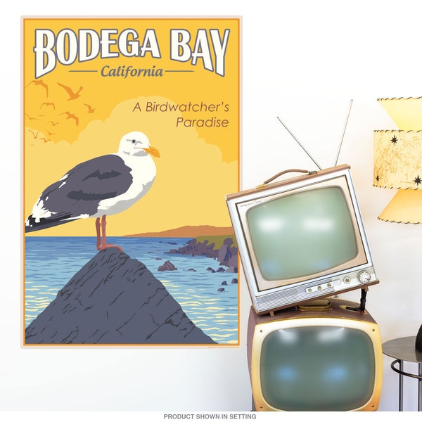 Bodega Bay Birds Travel Ad Wall Decal