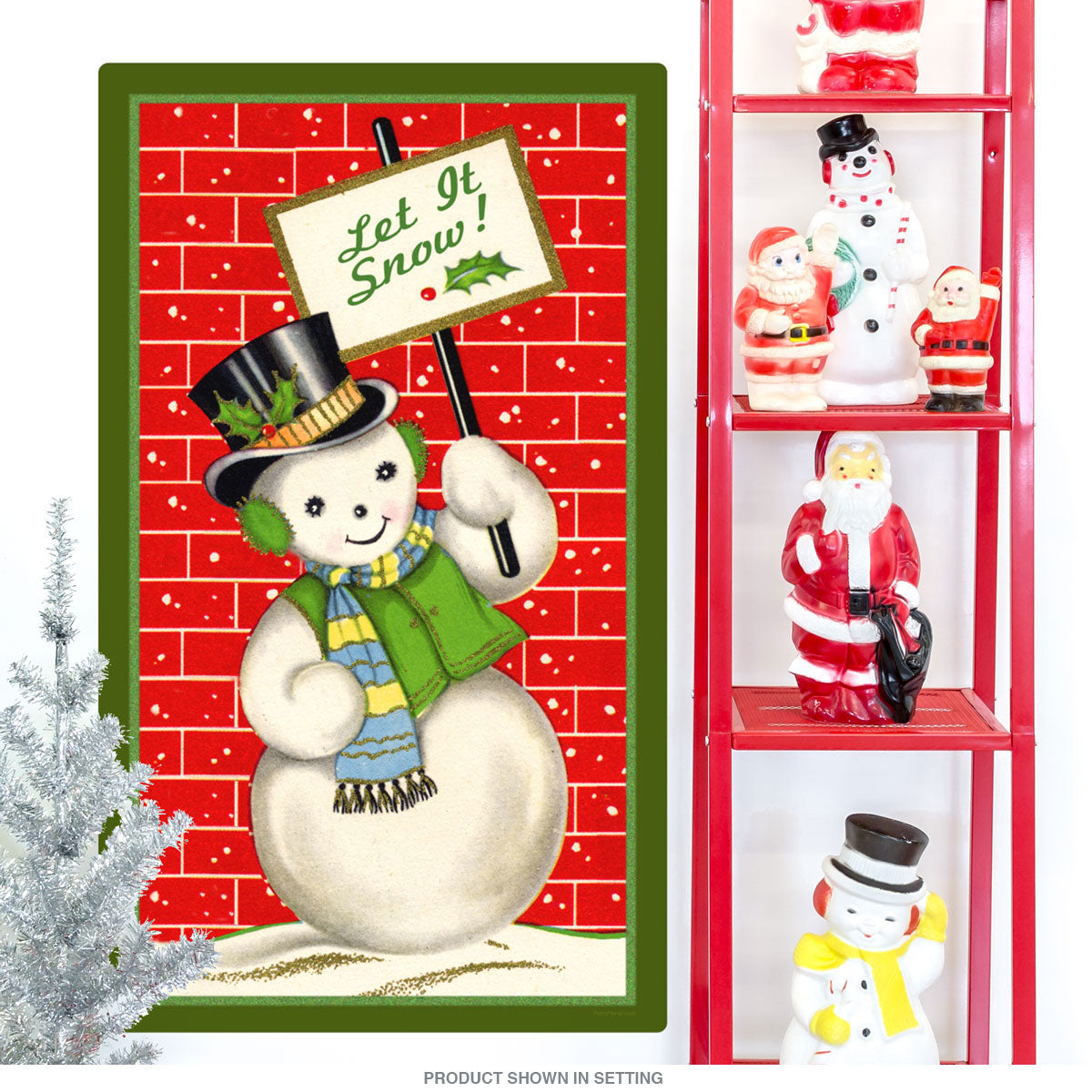 Snowman Let It Snow Christmas Wall Decal Retro Planet 6449