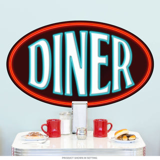 Diner Oval Black Kitchen Wall Decal