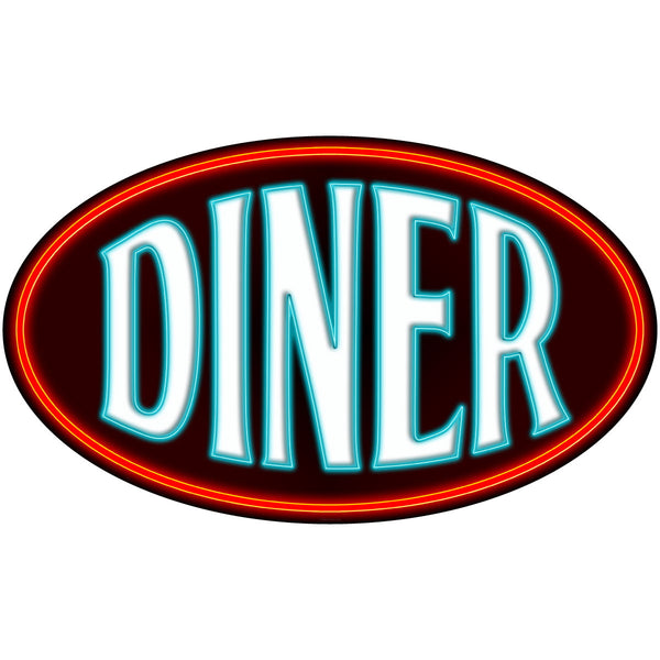 Diner Oval Black Kitchen Wall Decal