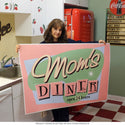 Moms Diner Open 24 Hours Boomerang Wall Decal