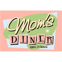 Moms Diner Open 24 Hours Boomerang Wall Decal