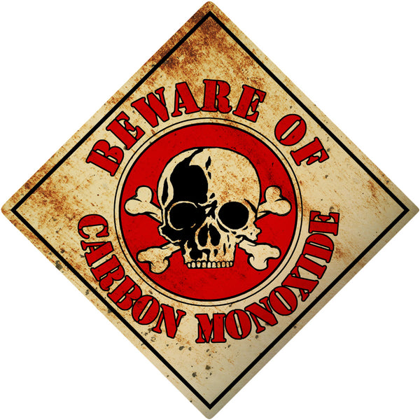 Beware Carbon Monoxide Skull Wall Decal