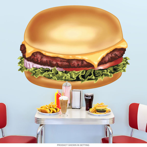 Cheeseburger Diner Food Cut Out Wall Decal