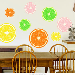 Fruit Slices Wall Decals Large Set of 8 Assorted