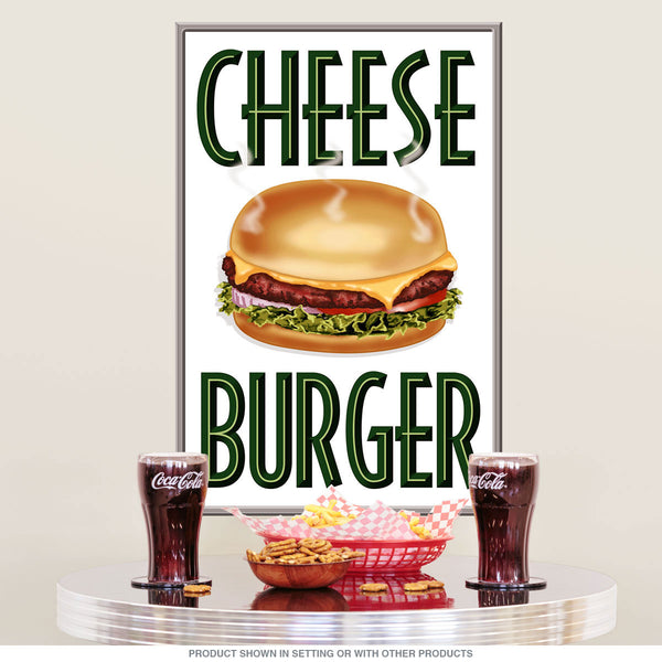 Cheeseburger Diner Food Poster Style Wall Decal